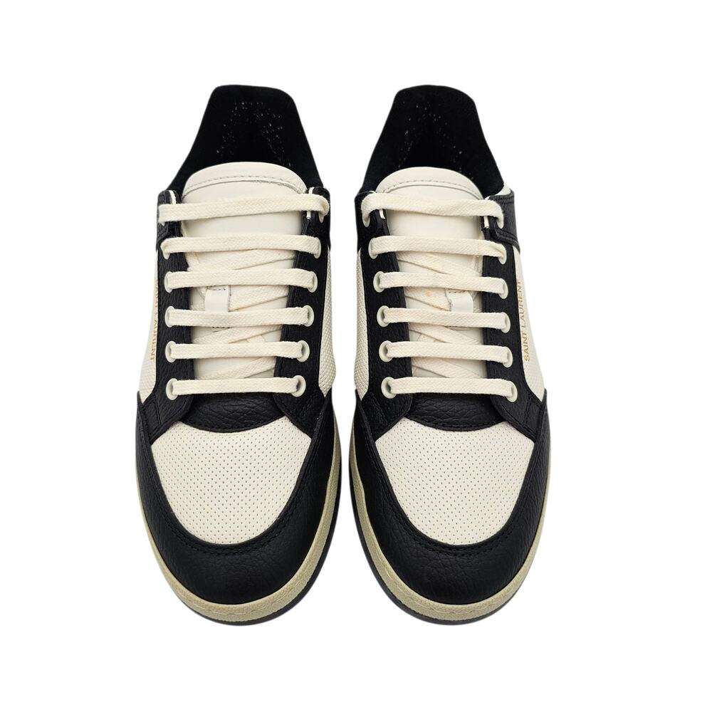 Saint Laurent SL61 Low Top Sneaker Black White Leather Size 39.5 US 9.5 - Picture 5 of 13